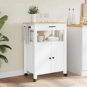 Colville Wooden Small Kitchen Trolley With 2 Doors In White Brown