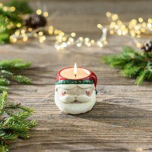 Traditional Folk Spiced Amber Santa Candle Red