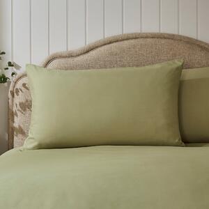 Super Soft Microfibre Plain Standard Pillowcase Pair Soft Olive