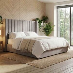 Madison Fabric Ottoman Storage King Size Bed In Grey