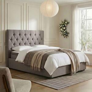 Middleton Fabric Ottoman Storage King Size Bed In Grey