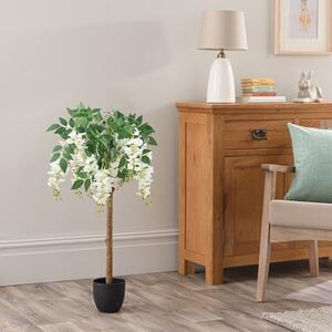 Artificial Wisteria Tree in Black Plant Pot