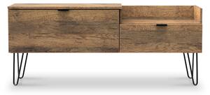 Moreno Rustic Oak Wooden TV Console Unit with Black Hairpin Legs | Roseland Furniture