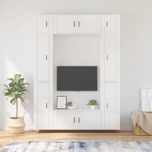 8 Piece TV Cabinet Set High Gloss White Engineered Wood