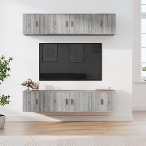 6 Piece TV Cabinet Set Grey Sonoma Engineered Wood