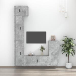 5 Piece TV Cabinet Set Concrete Grey Engineered Wood