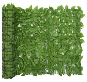 Balcony Screen with Green Leaves 500x100 cm