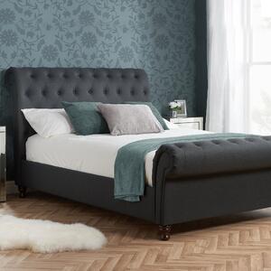 Castello Sleigh Fabric Bed Frame Black