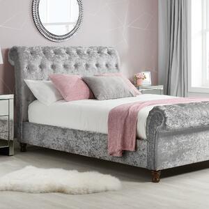 Castello Sleigh Fabric Bed Frame Grey