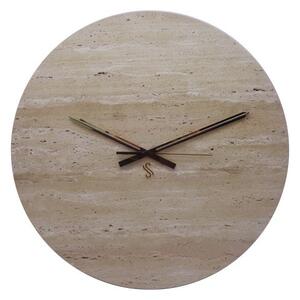 ROUND TRAVERTINE WALL CLOCK