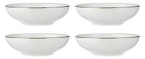 Luxe Stoneware Pasta Bowls Set White