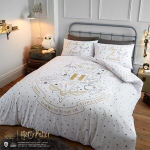 Harry Potter Hogwarts Duvet Cover and Pillowcase Set White