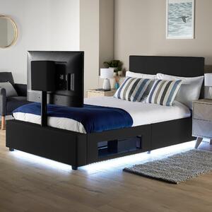 XR Living Ava TV Bed with LED Lights and TV Mount Black