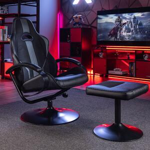 X Rocker Milano Reclining Gaming Chair with Footstool Black