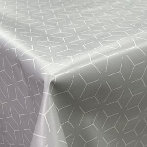 Embossed Geometric PVC Fabric Grey