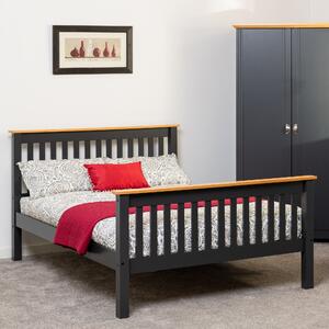 Monaco High Foot End Bed Charcoal (Grey)