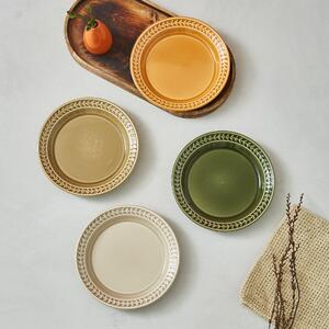 Set of 4 Assorted Botanic Garden Harmony Side Plates Green/Yellow/White
