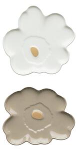 Marimekko Unikko saucer 13 cm 2 pieces Terra-white-gold