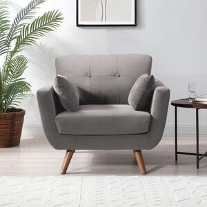 Bobby Velvet Chair Grey