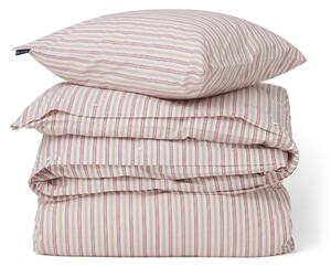 Lexington Dobby striped cotton poplin bedding set Red-beige-white