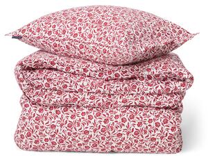 Lexington Flower printed cotton sateen bedding set White-Red