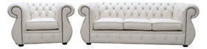 Chesterfield Original 3+1 Seater Sofa Suite Shelly Almond Leather In Kimberley Style