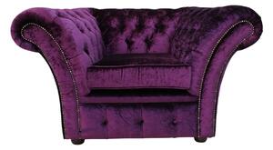 Chesterfield Armchair Boutique Amethyst Purple Velvet Fabric In Balmoral Style