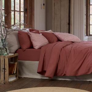 Piglet Red Dune Washed Cotton Percale Duvet Cover Size Super King