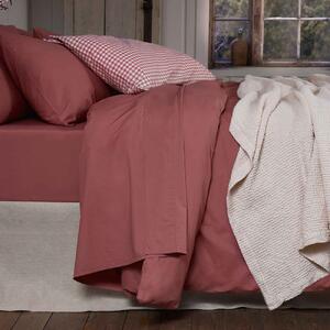 Piglet Red Dune Washed Cotton Percale Flat Sheet Size King