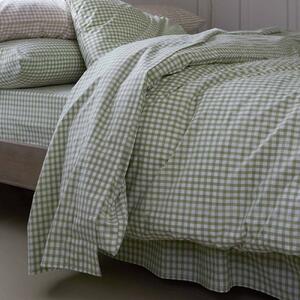 Piglet Pear Small Gingham Cotton Flat Sheet Size Super King
