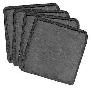 Set of 4 Slate Coasters Grey