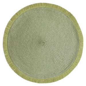 Set of 2 Sage Woven Placemats With Fringe Green