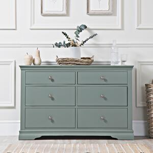 Florence Sage Green Painted Chest of 6 Drawers