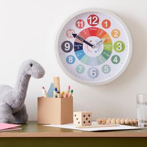 Tell the Time Large Clock 30cm Grey/Red/Green