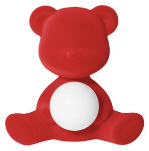 TEDDY GIRL LAMP VELVET FINISH WITH RECHARGEABLE LED - Red