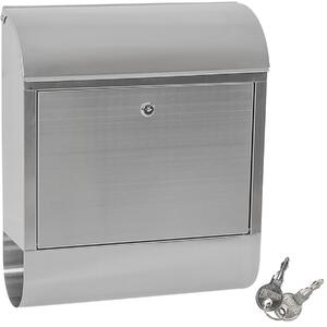 400499 mailbox with newspaper tube xxl stainless steel - grey