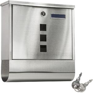 400497 mailbox with newspaper tube type 1 stainless steel - silver
