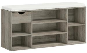 HOMCOM Shoe Storage Bench with Cushion - Grey