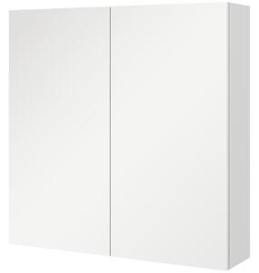 Kleankin Bathroom Mirror Cabinet: Wall-Mounted with Adjustable Shelf, High Gloss White Aosom UK