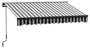 Outsunny 3 x 2m Aluminium Frame Electric Awning, Retractable Awning Sun Canopies for Patio Door Window, Grey and White Aosom UK