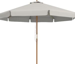 Outsunny 3.3(m) Garden Parasol Umbrella, Outdoor Sun Shade Canopy with 8 Bamboo Ribs, Ruffles and Wood Pole, Grey