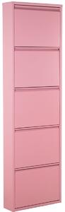 Shoe Rack Alexandra House Living Pink 50 x 170 x 15 cm 5 drawers