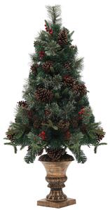 HOMCOM 4ft Artificial Christmas Tree with 60 Warm White LED Lights, 8 Modes and Remote, Realistic Xmas Tree w/ Trophy Stand, Green Aosom UK