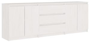 Side Cabinet White 180x36x65 cm Solid Pinewood