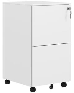 Vinsetto Lockable File Cabinet: Mobile Steel Storage for A4/Legal/Letter Documents, White Aosom UK