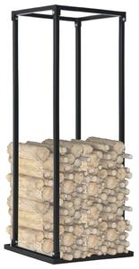 Firewood Rack with Base Black 37x37x113 cm Steel