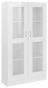 Vitrine Cabinet High Gloss White 82.5x30.5x150 cm Engineered Wood