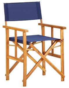Director's Chairs 2 pcs Solid Acacia Wood Blue