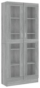 Vitrine Cabinet Grey Sonoma 82.5x30.5x185.5 cm Engineered Wood
