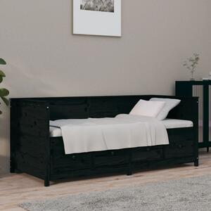 Day Bed Black 90x190 cm Solid Wood Pine
